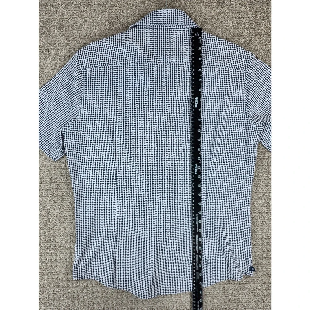 Mizzen + Main Leeward Mens Medium Trim‎ Short Sleeve Button Up Shirt Blue White - Picture 8 of 8